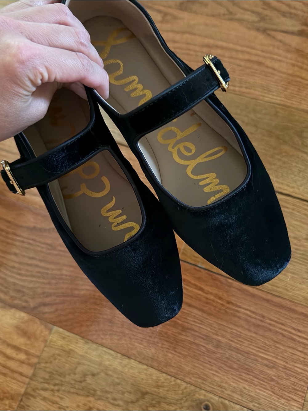 Sam Edelman Black Suede Michaela Mary Jane Flat Size 5.5 - Picture 5 of 7